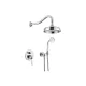 Ensemble de douche encastré Oxford 6364 : pomme ronde sur bras cintré, douchette et plaque