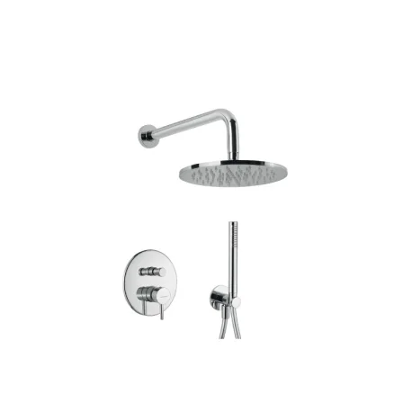 Ensemble de douche encastré K Line 5774 : pomme plate ronde, bras droit et douchette