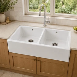Timbre d'Office Belfast Blanc 2 Bacs 100 cm Sarreguemines